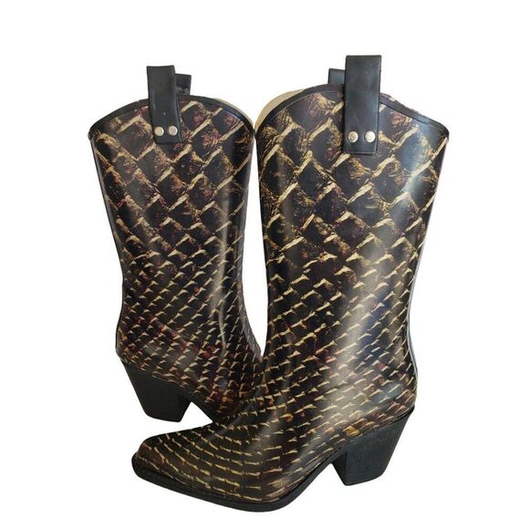 Just 4 Kick Womens Snakeskin Pattern Western Boots Size 6 - Picture 5 of 10